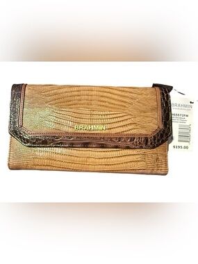 Brahmin soft checkbook wallet in Fawn Tri-Texture NWT
